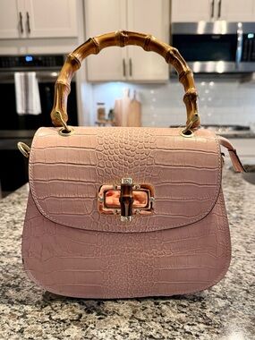 NWT!! Charlie Leather Baby Pink Belinda Small Handbag